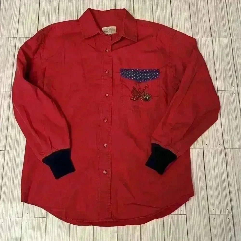 Vintage Susan Bristol Embroidered Cottagecore Button down